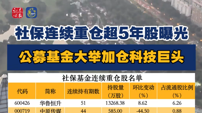 基金二季度重仓股出炉！这些股票被大举增持