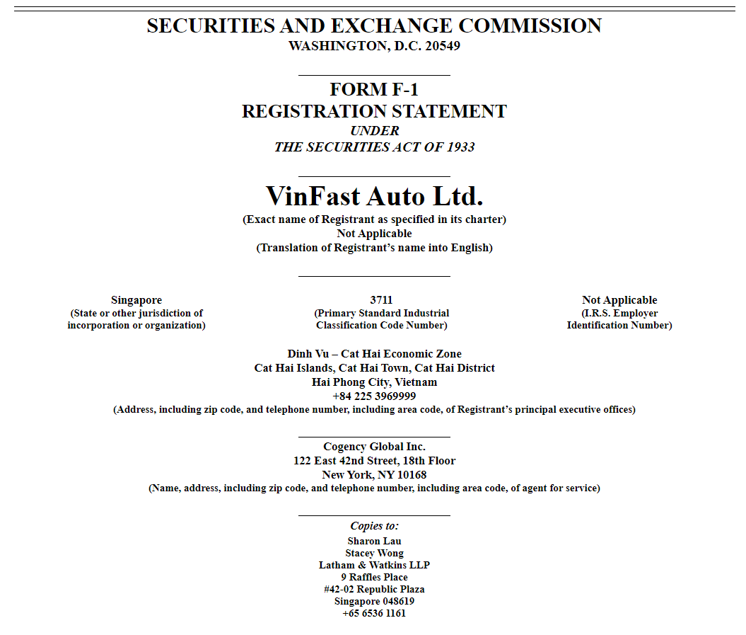 VinFast将向印尼企业提供2万辆汽车